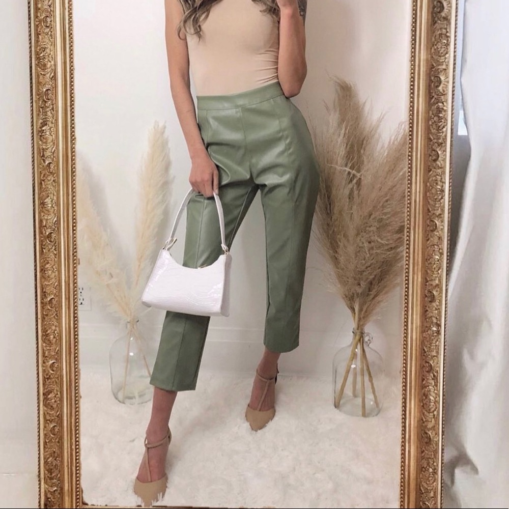 Pretty Little Thing Faux Leather Cropped Pants